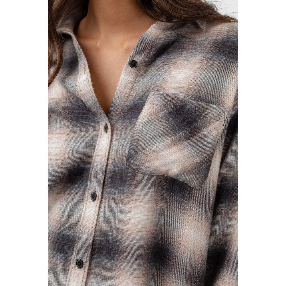 Rails Milo Latte Black Shadow Plaid Button Down S… - image 4